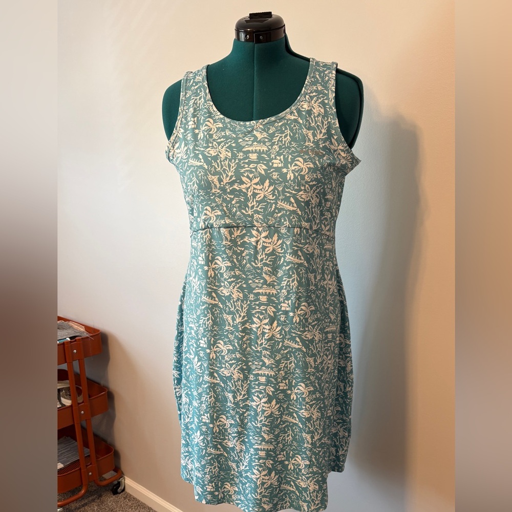 Columbia Teal and White Floral Mini Dress